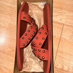 Studded Red Sandals- Lucky Brand